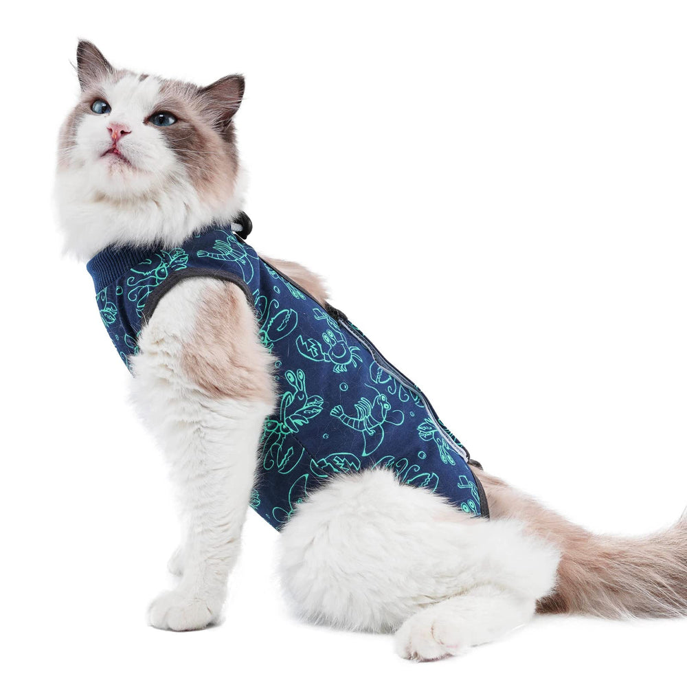 Kzrfojy combinaison-recup-chat-ensemble: confort post-chirurgie