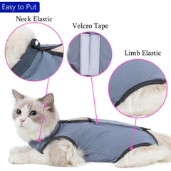 kzrfojy combinaison recuperation chat dos-ventre, surface douce et respirante