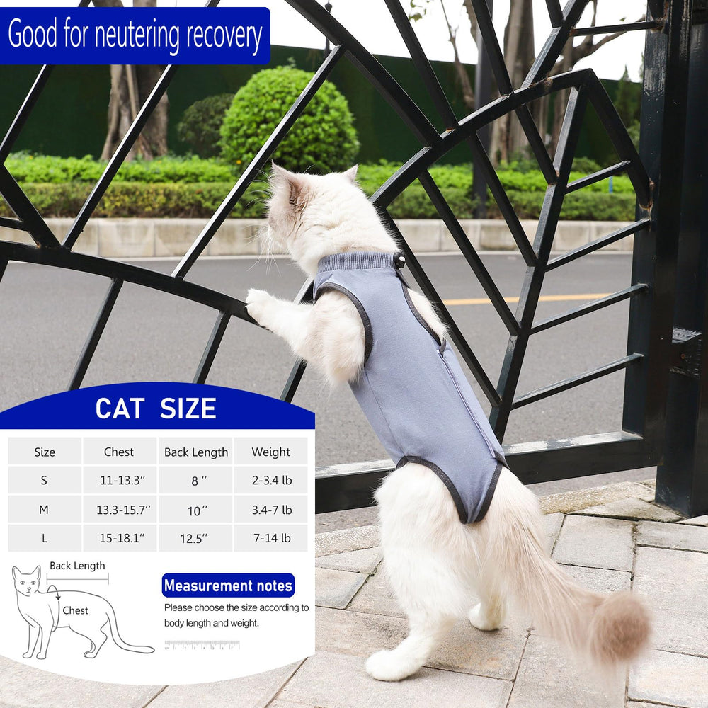 kzrfojy combinaison recuperation chat sterilisation ventre, protection et aisance