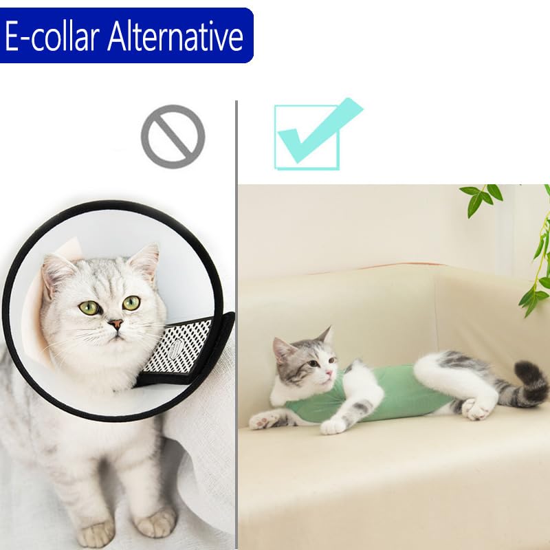 kzrfojy mono para gatos verde mediano, permite comer y beber con libertad