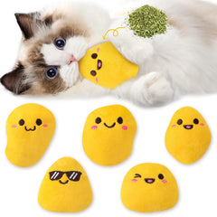L1rabe Nuggets con hierba gatera: juguete gallina amarilla para gatos que estimula el juego.