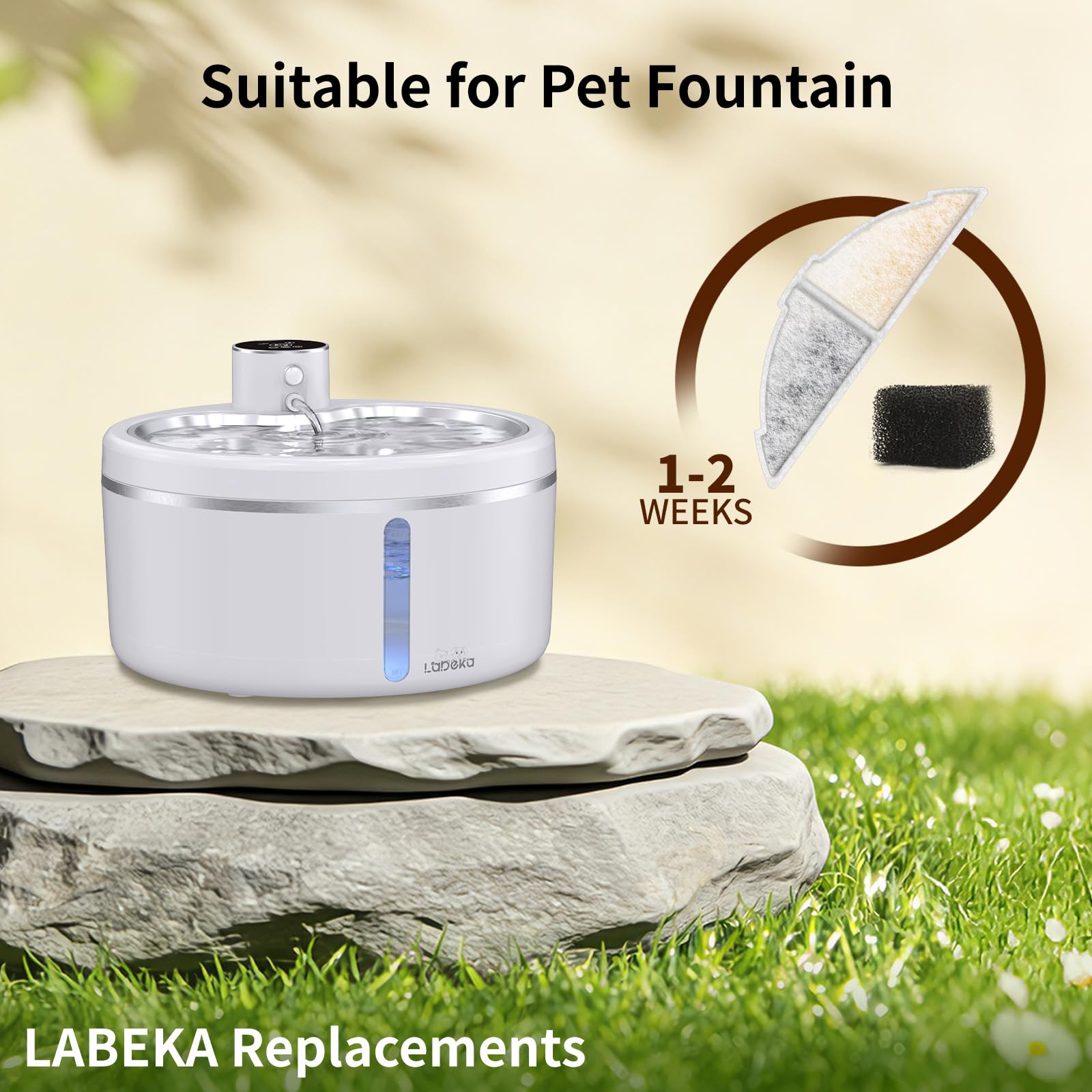 Filtro LABEKA de repuesto para fuente de gato 102oz, compatibilidad asegurada.