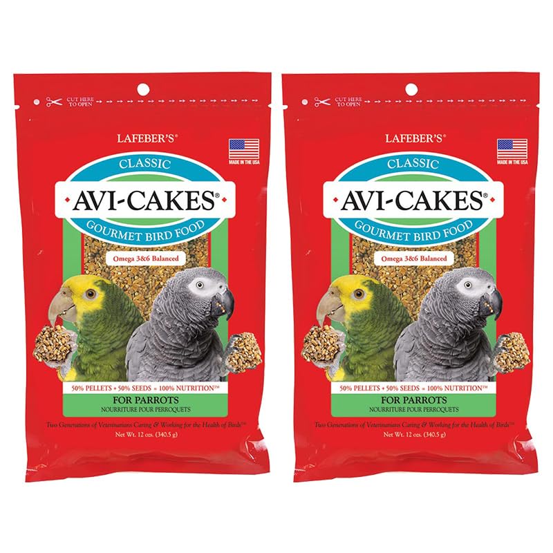 LAFEBER'S Avi-Cakes en envase doble, ideal para alimentar a tu loro diariamente.