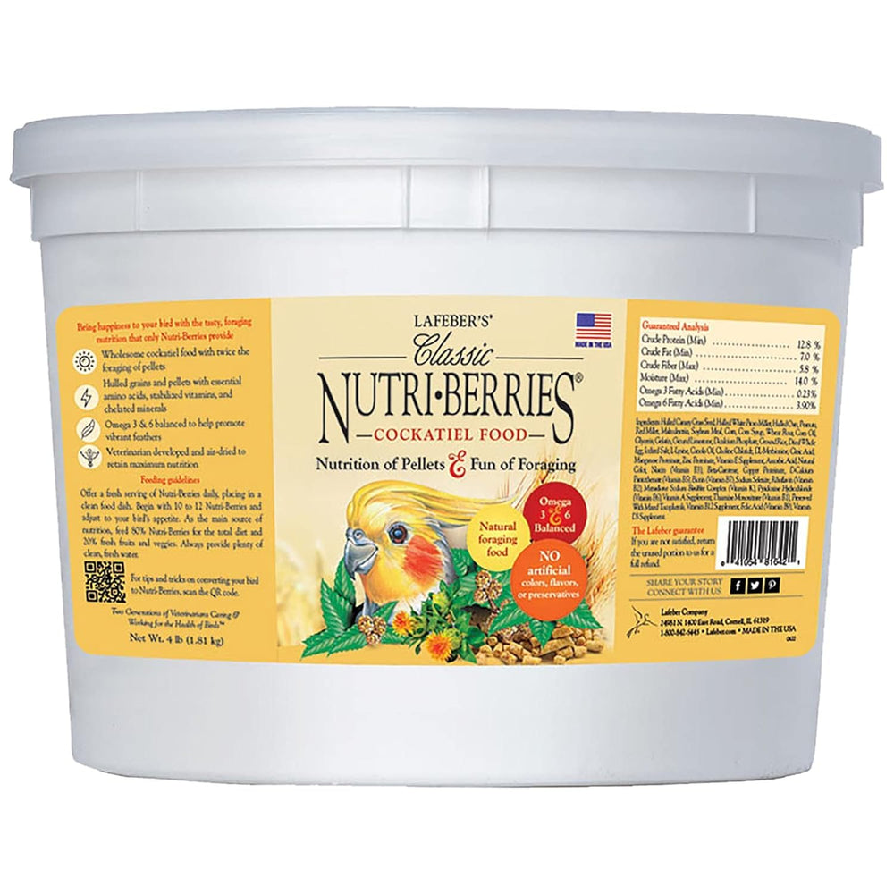 LAFEBER'S Nutri-Berries: bolitas nutritivas para aves pequeñas que promueven juego de pico.