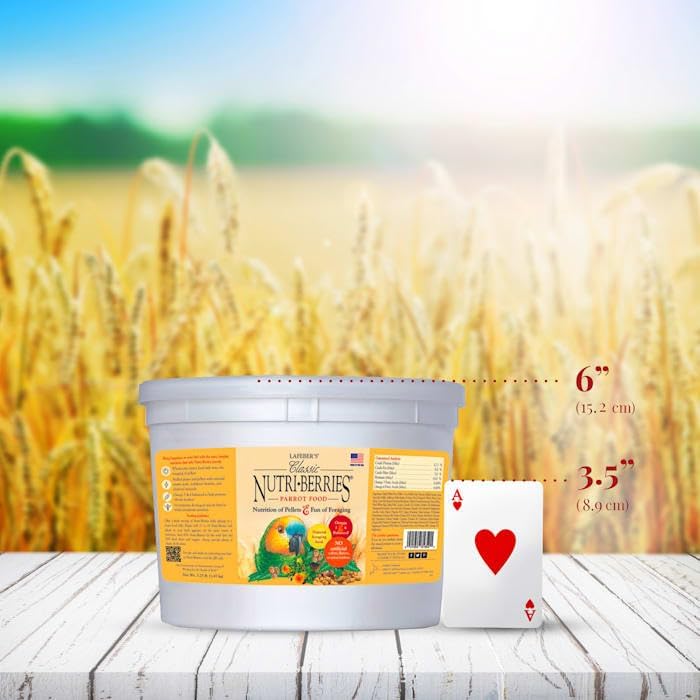 Ingredientes de calidad humana en Nutri-Berries, sin aditivos artificiales para loros