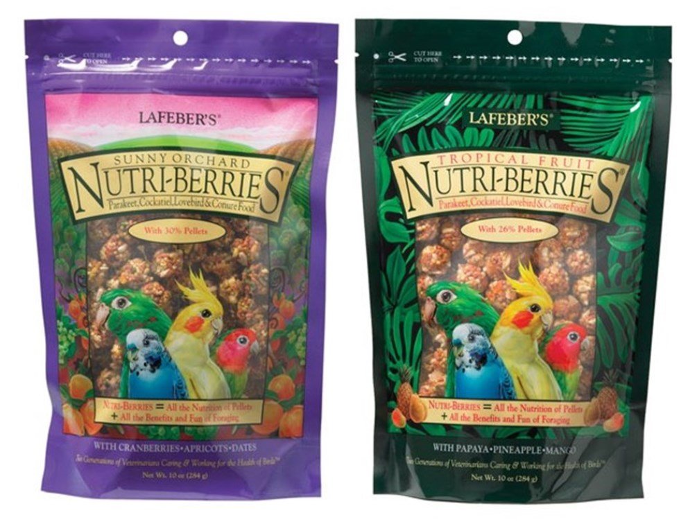 LAFEBER'S Nutri-Berries para aves pequeñas, variedad de sabores para alimentación diaria