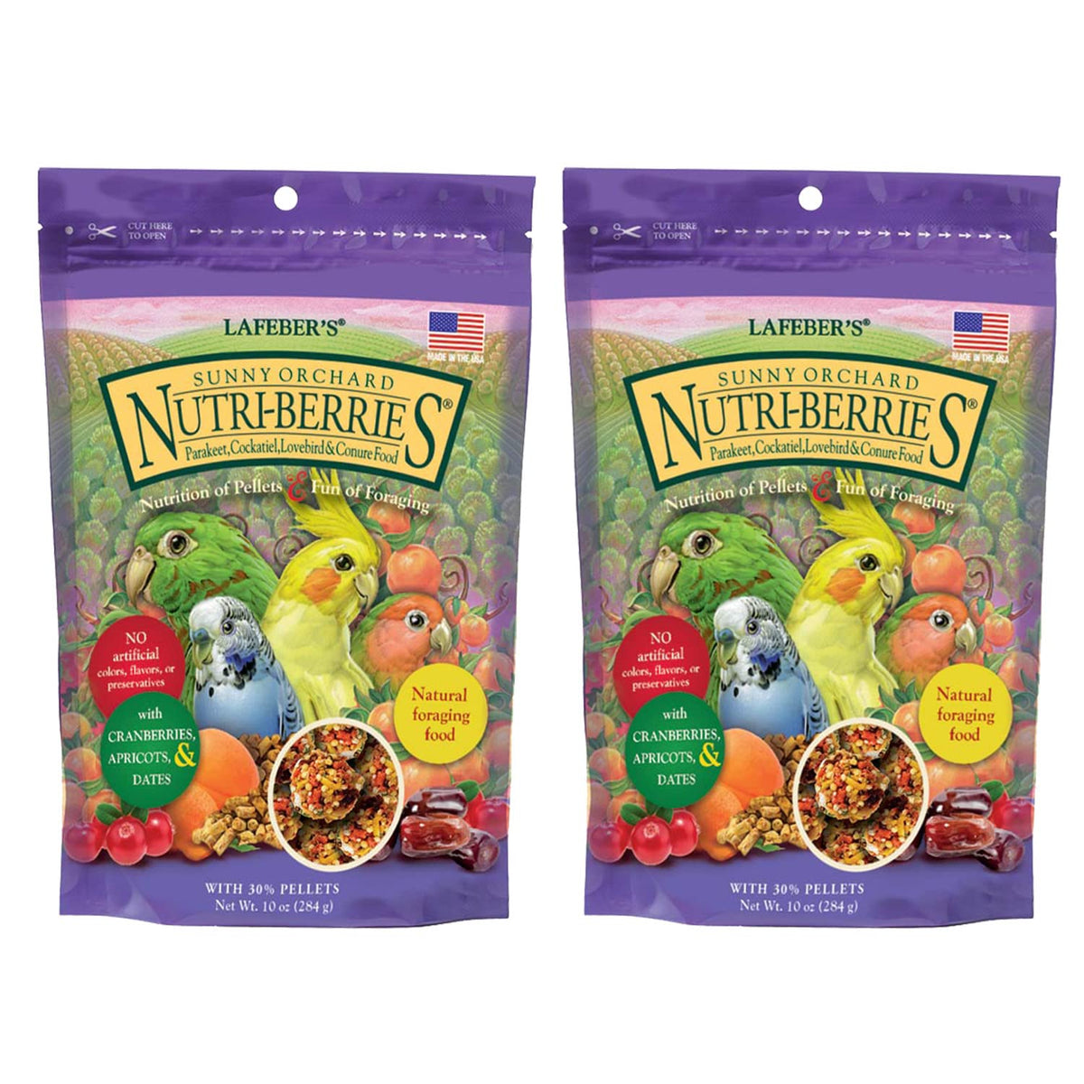 Nutri-Berries de LAFEBER'S Sunny Orchard, forma redonda para juego de pico y exploración.