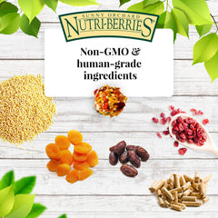Omega-3 y Omega-6 en Nutri-Berries para plumas sanas y brillo