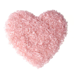 Laidanla pedacitos de cuarzo rosa, brillo suave para decoración serena