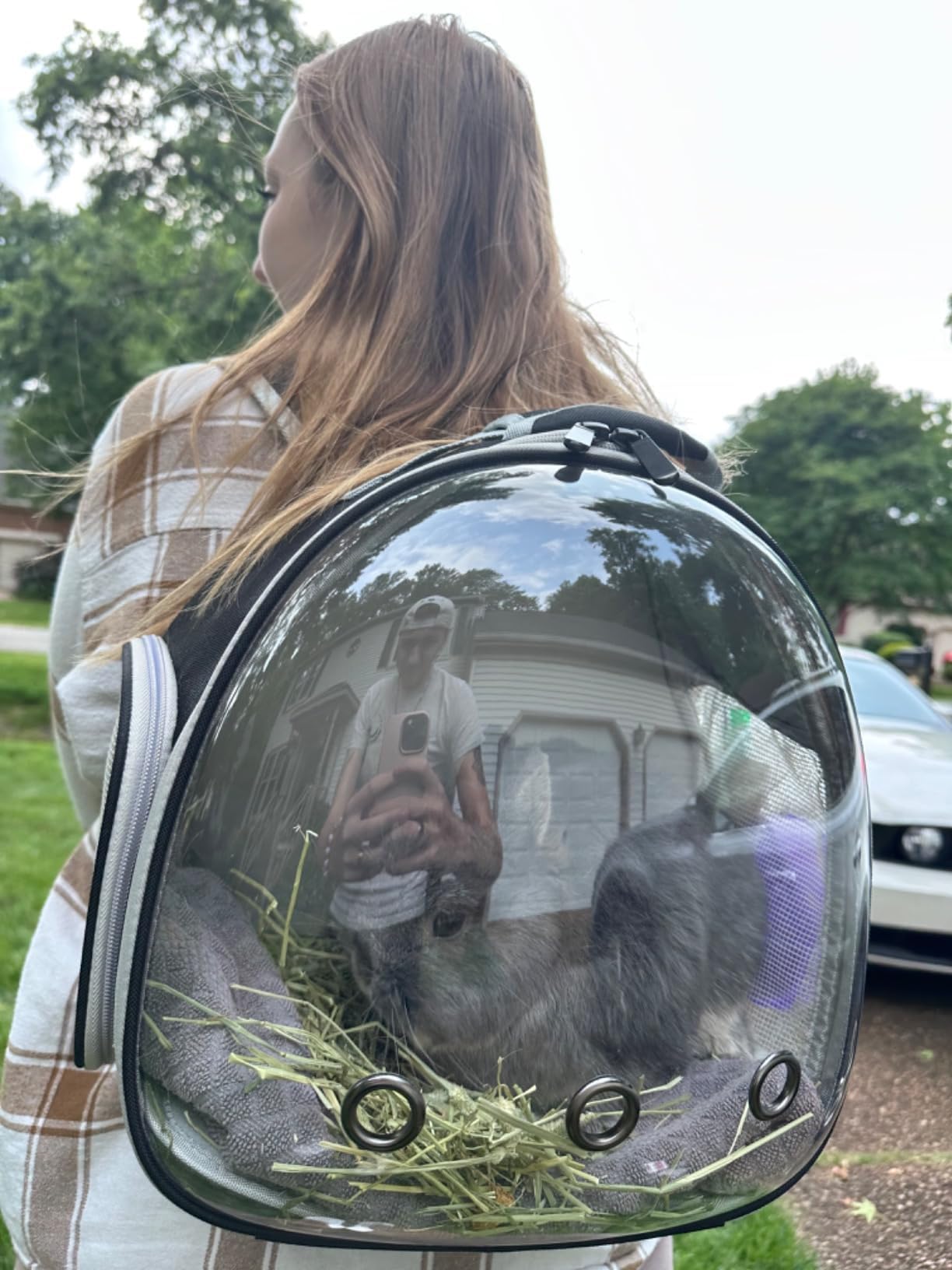 LAIRIES mochila rosa para animales pequeños, opción atractiva y cómoda.