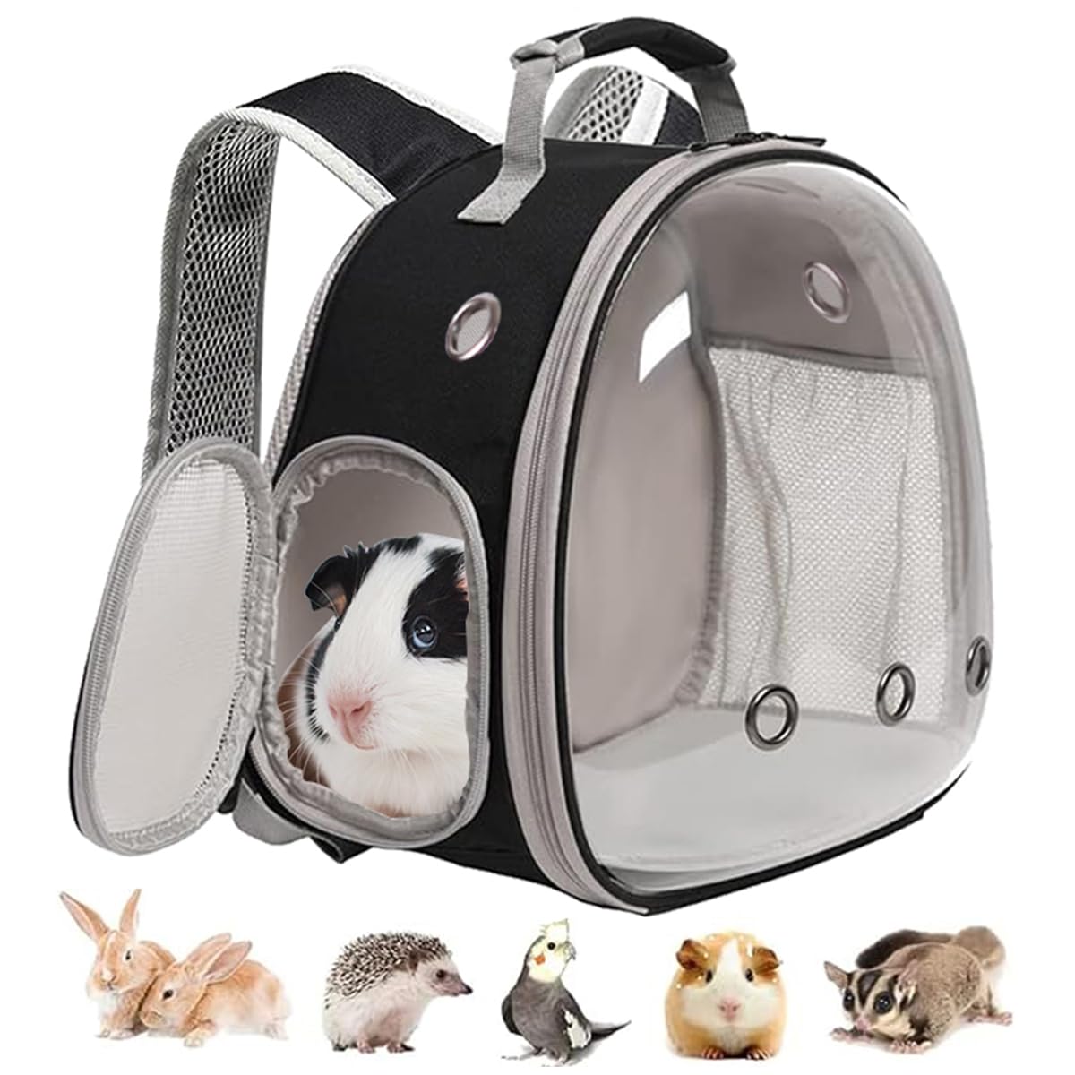 LAIRIES mochila para conejo con ventana burbuja, visión amplia para la mascota.