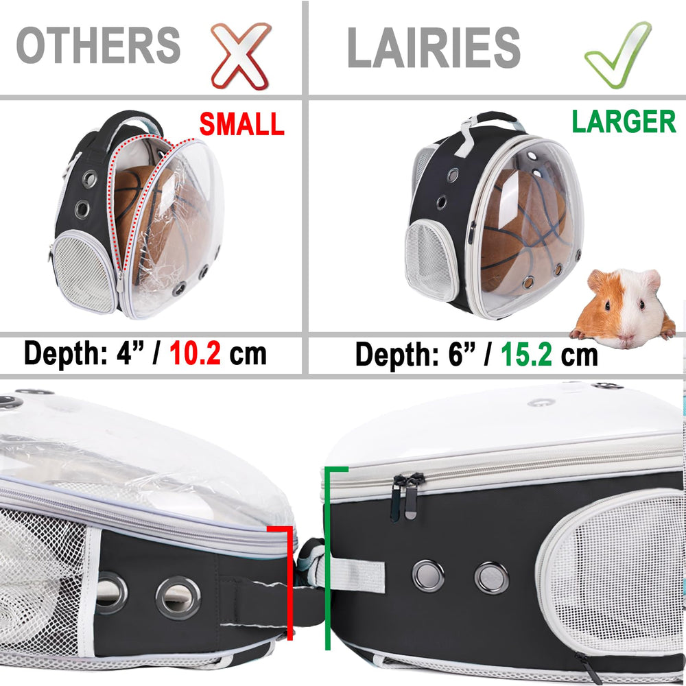 LAIRIES mochila para mascotas, ventilación lateral para uso cómodo.