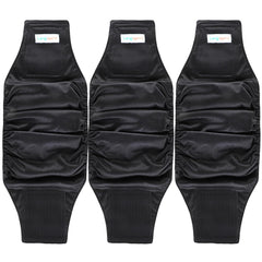 Bandes abdominales Langsprit pack3 noir, ajustement confortable pour chiens.