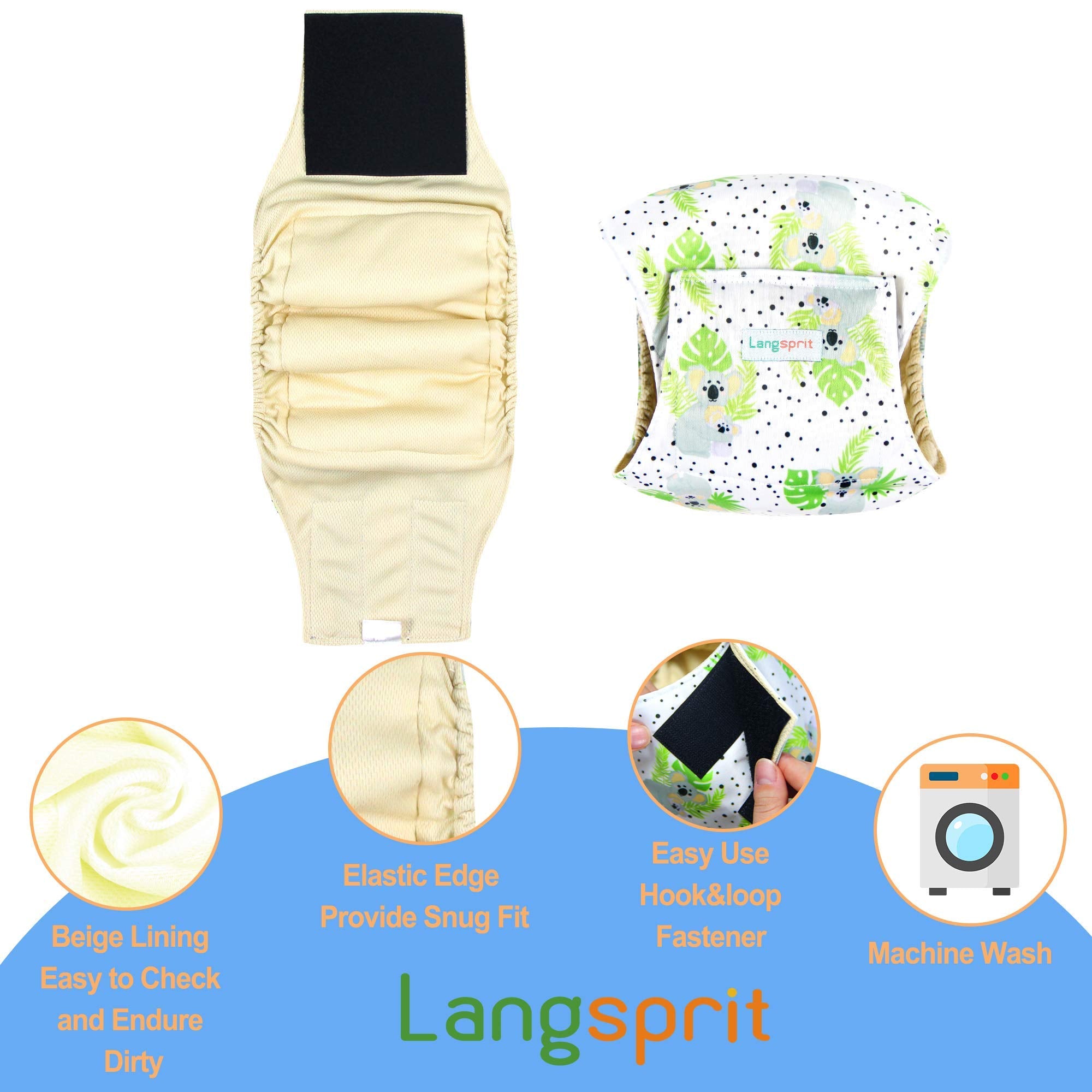 Langsprit lavage en machine des bandages pour chien, entretien facilité et durable.