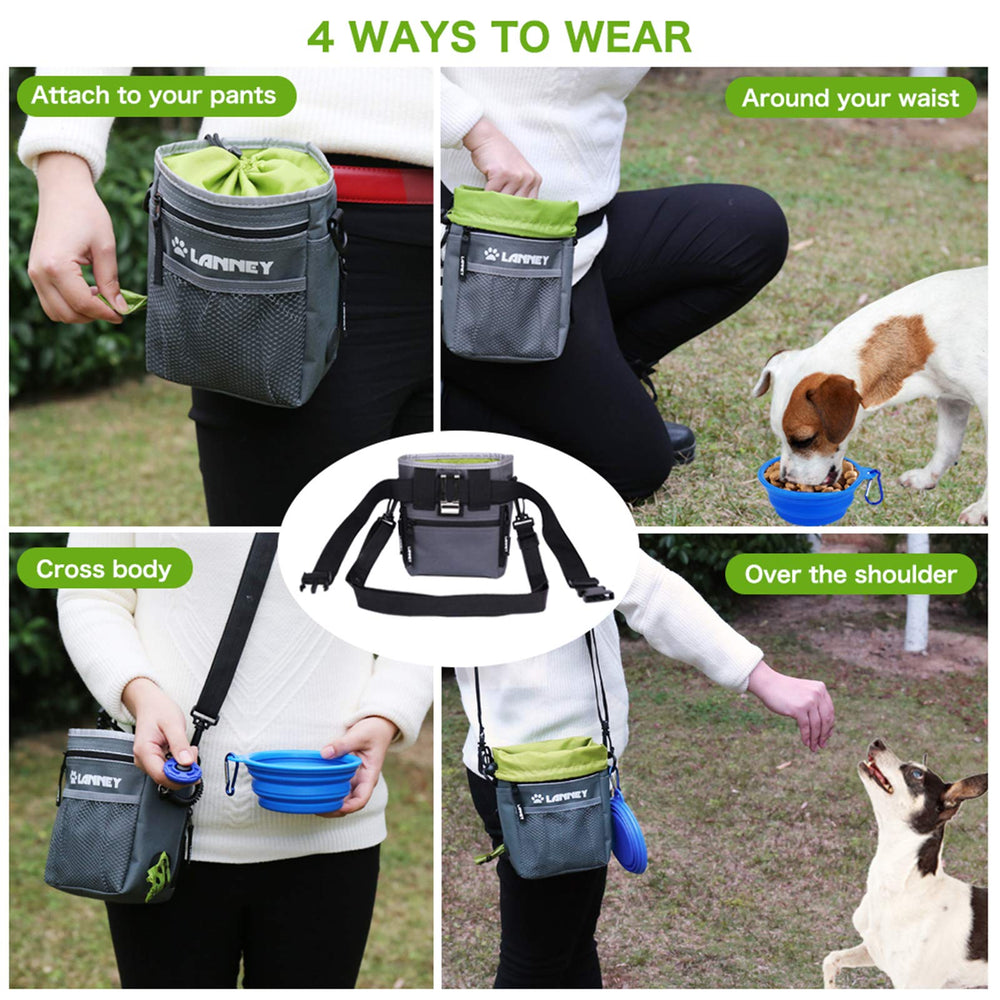 LANNEY bolsa-premios-perros-correa-hombro diseño cómodo para entrenamiento.
