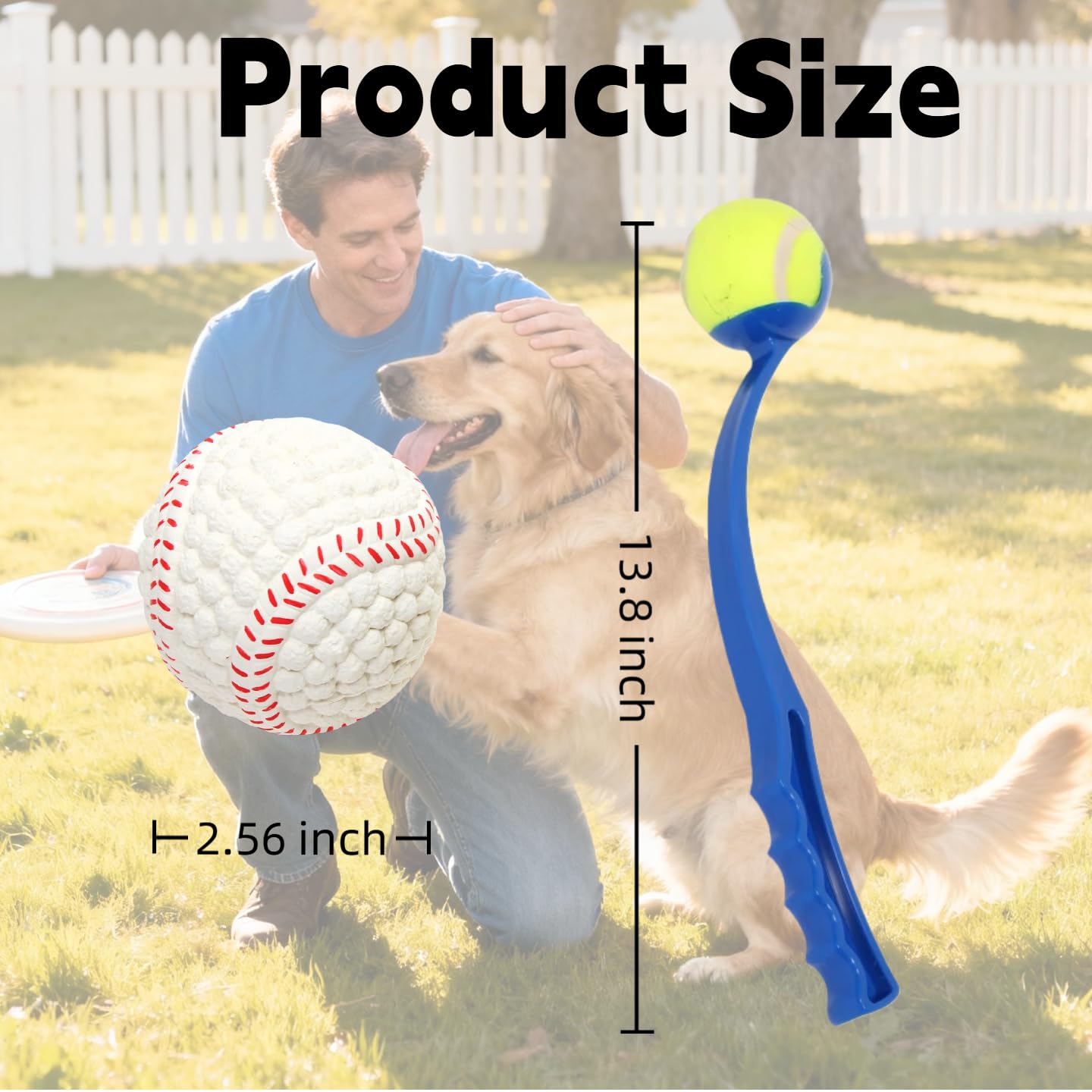Lanzador de pelotas para perros, distancia larga, ideal para ejercicio al aire libre.