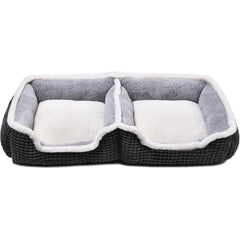 Laojin Balhen cama para dos perros pequeños con diseño conyugado para dormir juntos