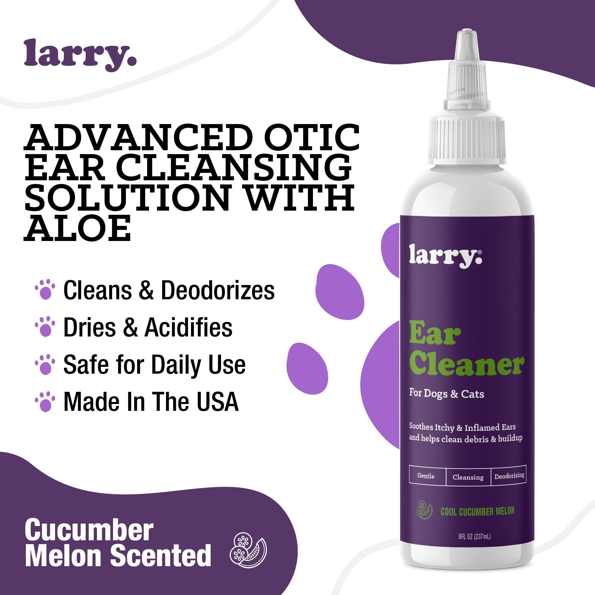 Larry Dog Ear Cleaner textura crema: limpieza eficiente y confort para oídos.
