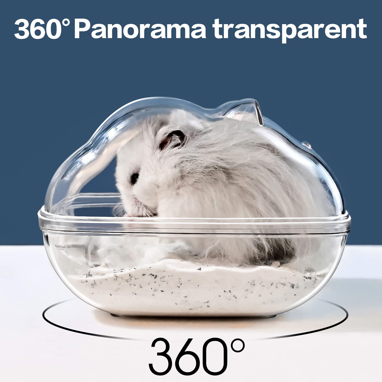 lazyyzal baño de arena transparente grande para hámster, ideal para cavar.