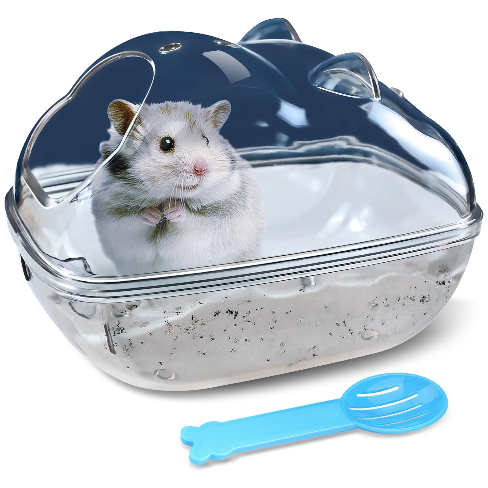 lazyyzal hamster-bano-360-grados, vista clara para observar baño y juego