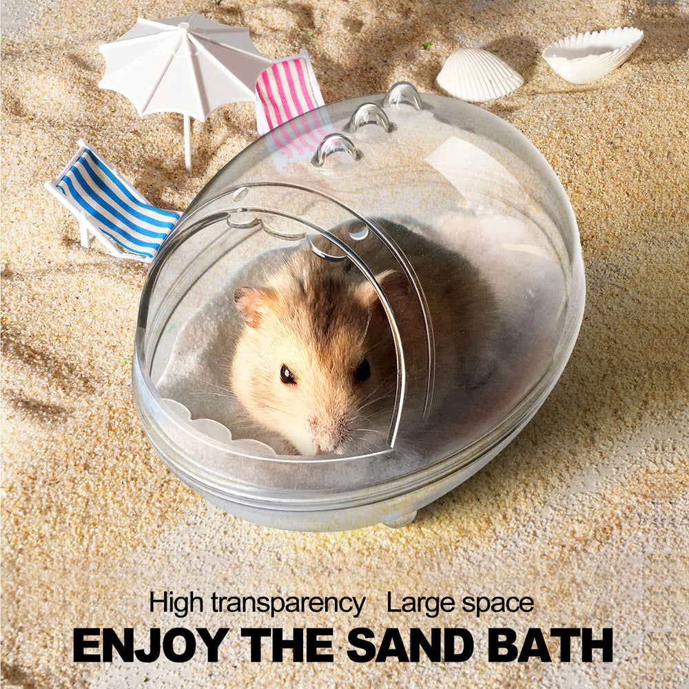 lazyyzal Hamster Bathroom con visualización 360 muestra el baño claro para observar al hamster.