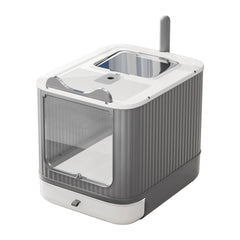 LCZLBRRD caja de arena cerrada con tapa para mayor privacidad.