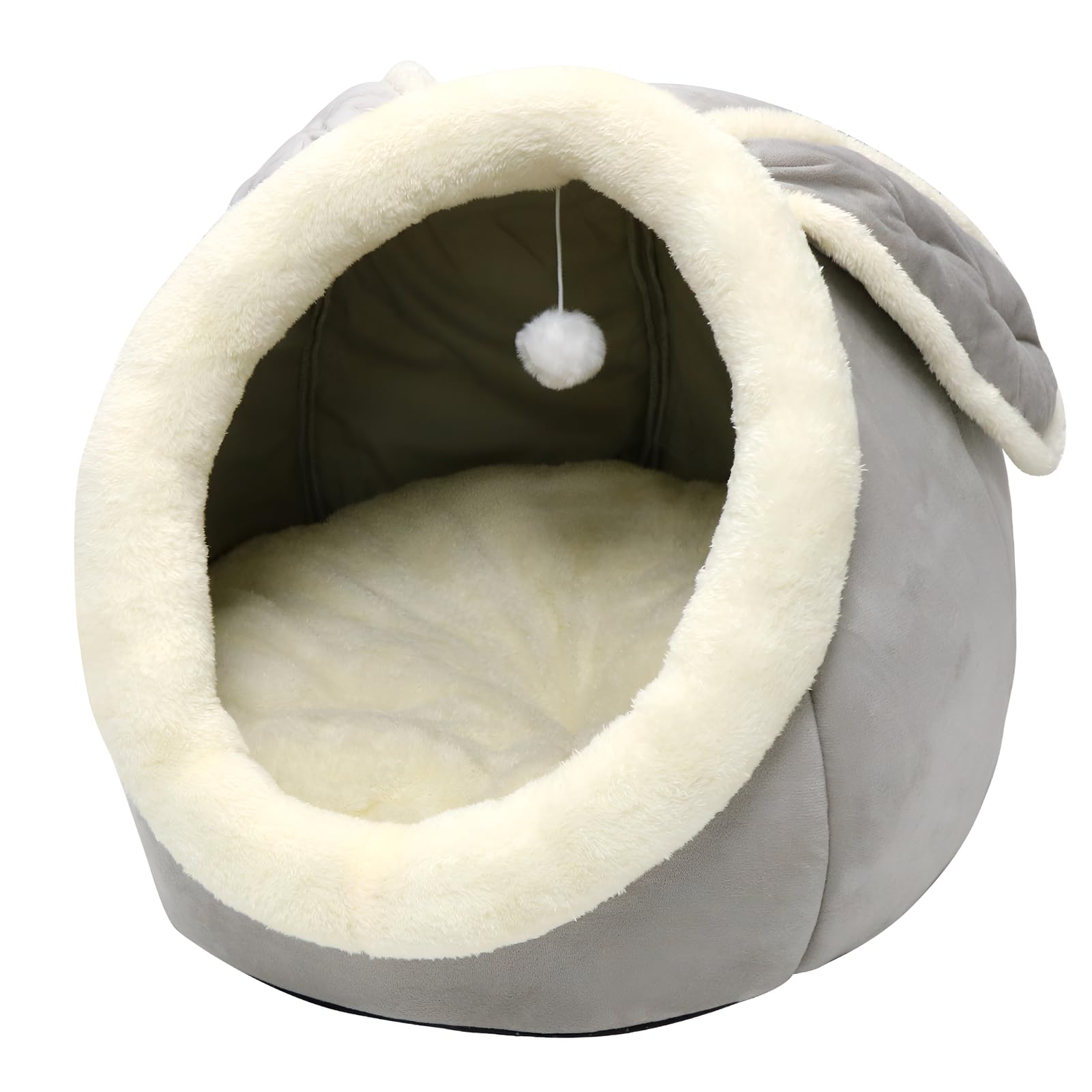 Cama cueva Lcybem disponible en tallas para gatitos y gatos grandes.