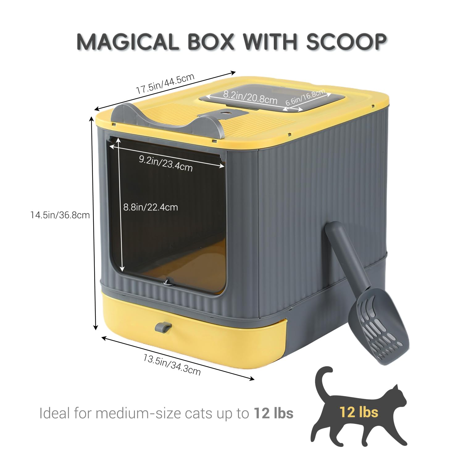 LCZLBRRD caja para gatos con cajón extraíble facilita limpieza y reposición de arena