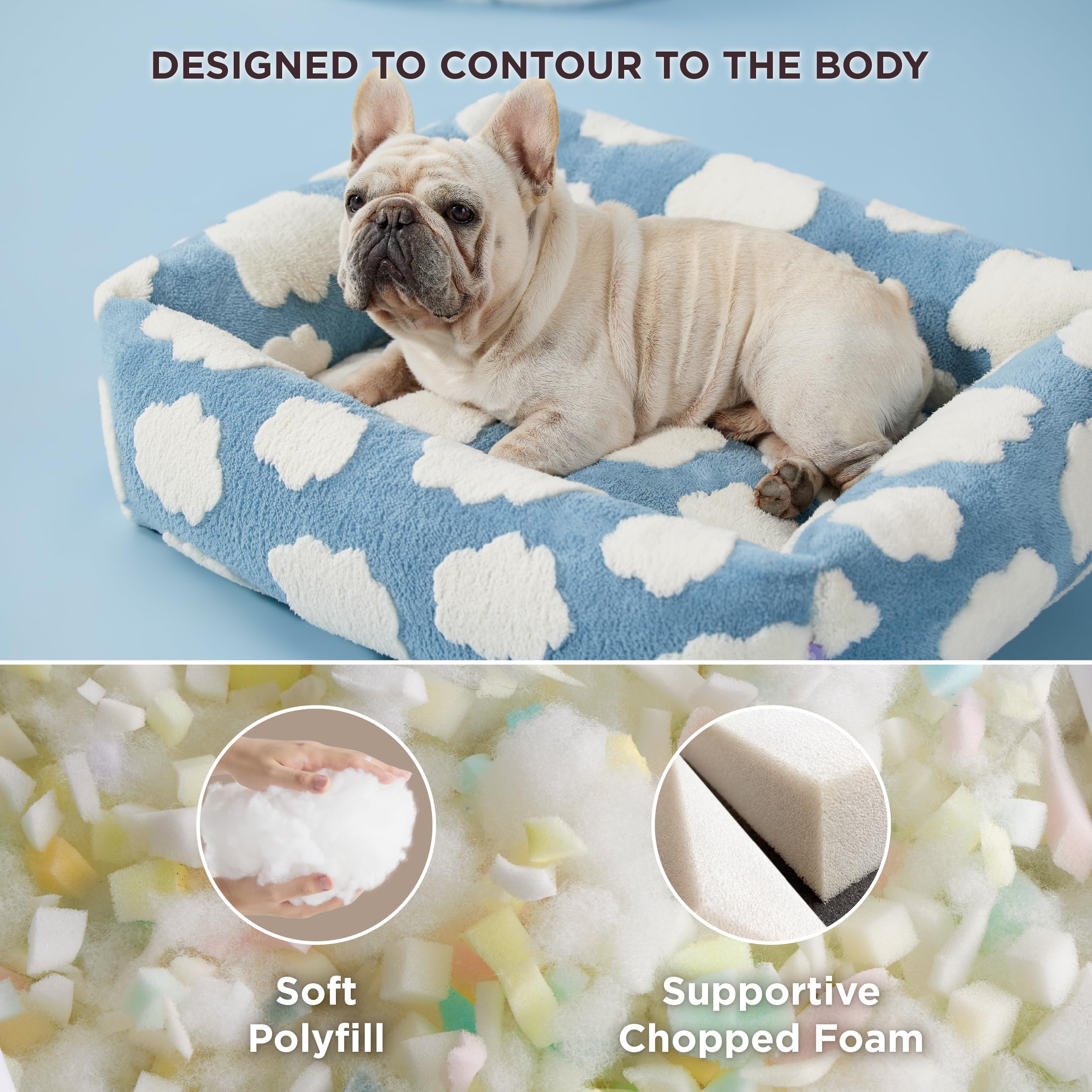 Cama LE SURE con tejido jacquard suave para pelaje de mascotas.