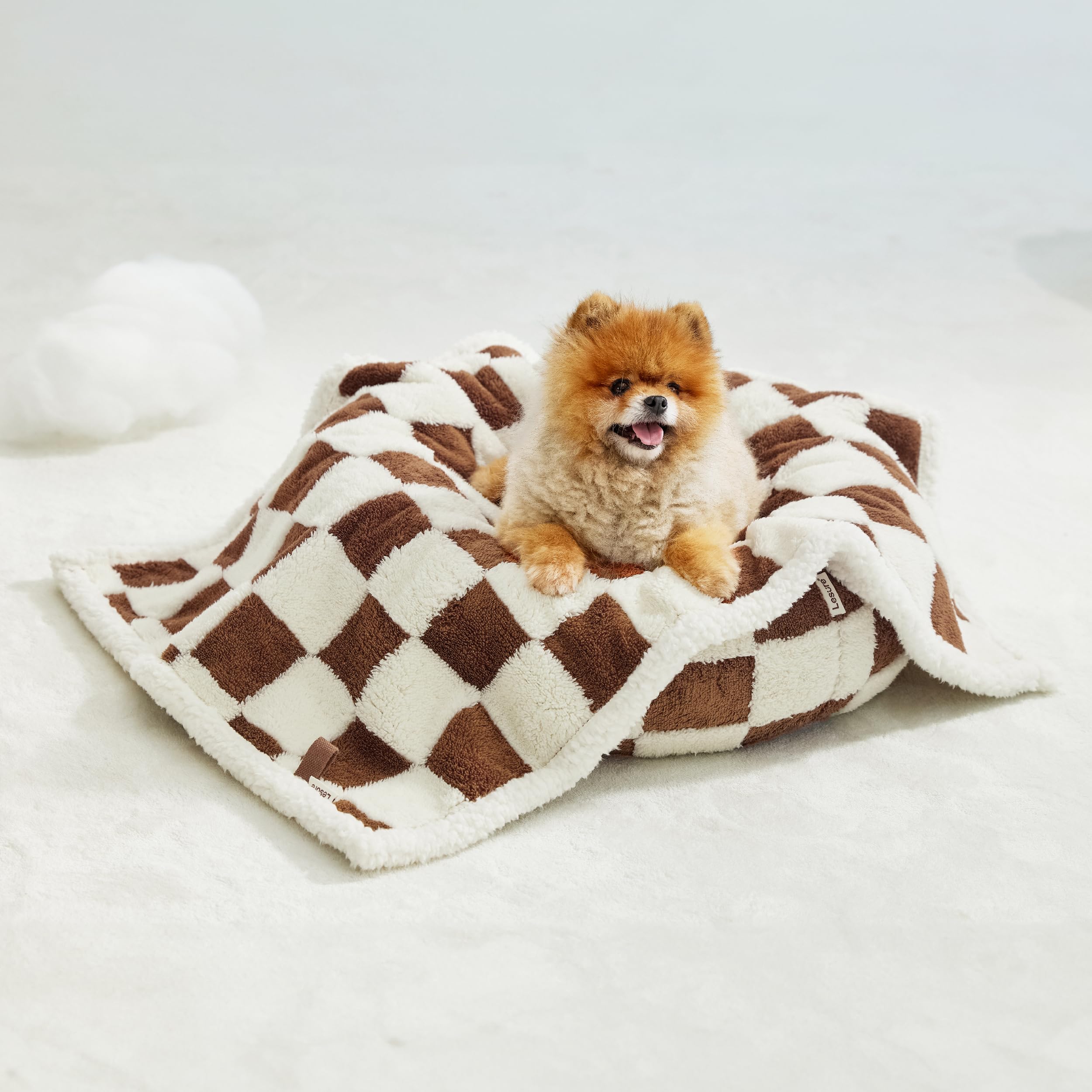 LE SURE cobertor perro diseño ajedrez 3D protege los muebles con estilo