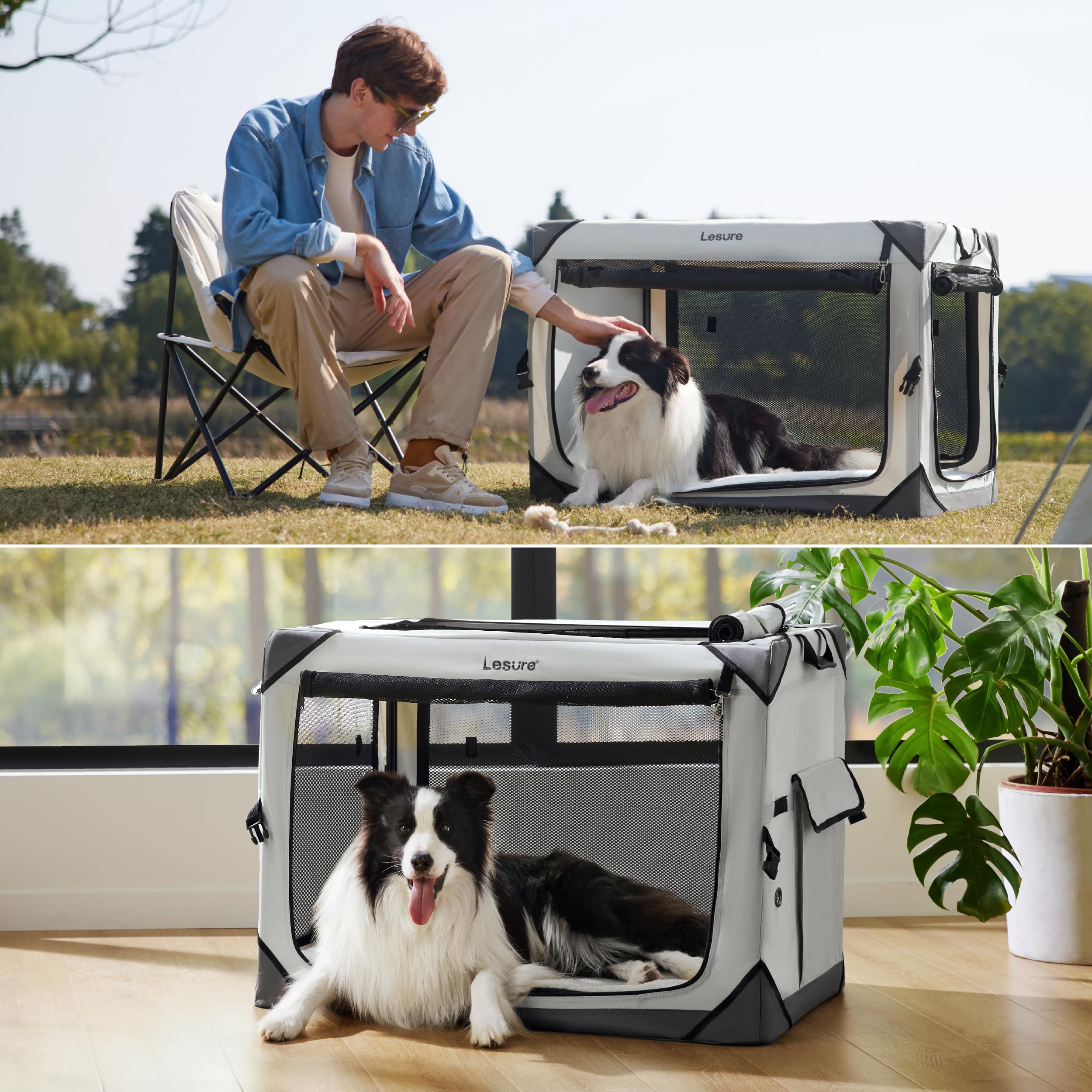 LE SURE colchón sherpa lavable para mayor confort del perro.