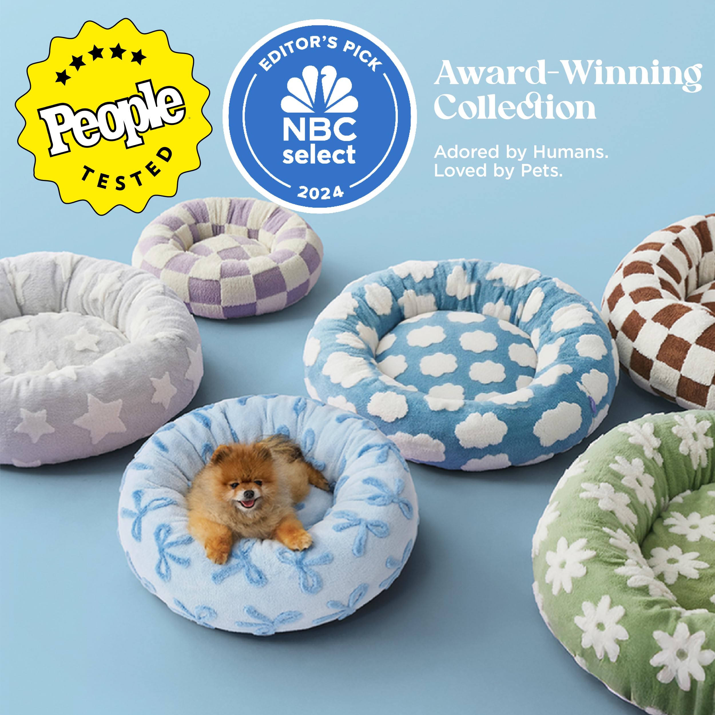 LE SURE donut cama-perro lateral: diseño envolvente para mayor confort.