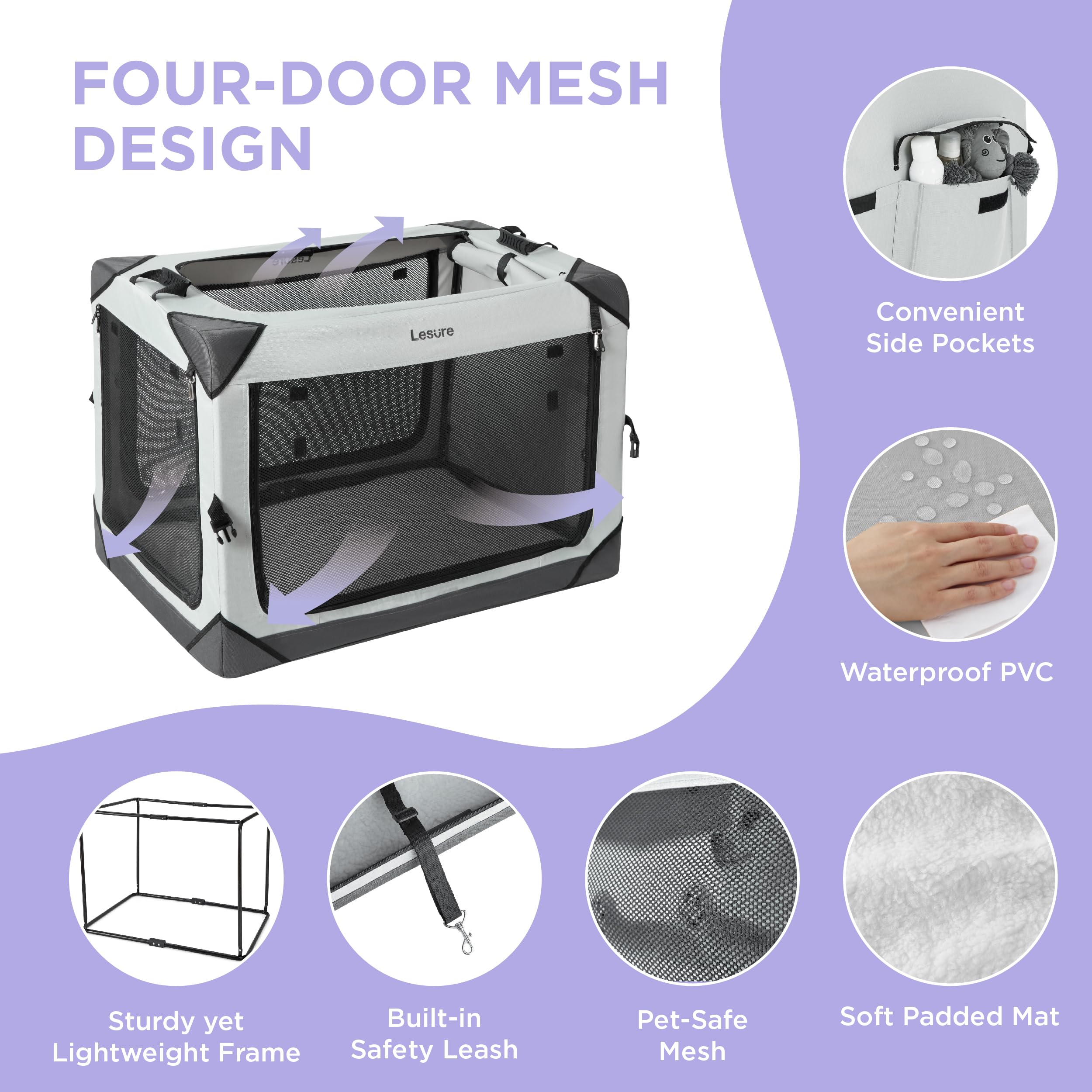 LE SURE jaula con acceso fácil y ventilación para uso interior y exterior.