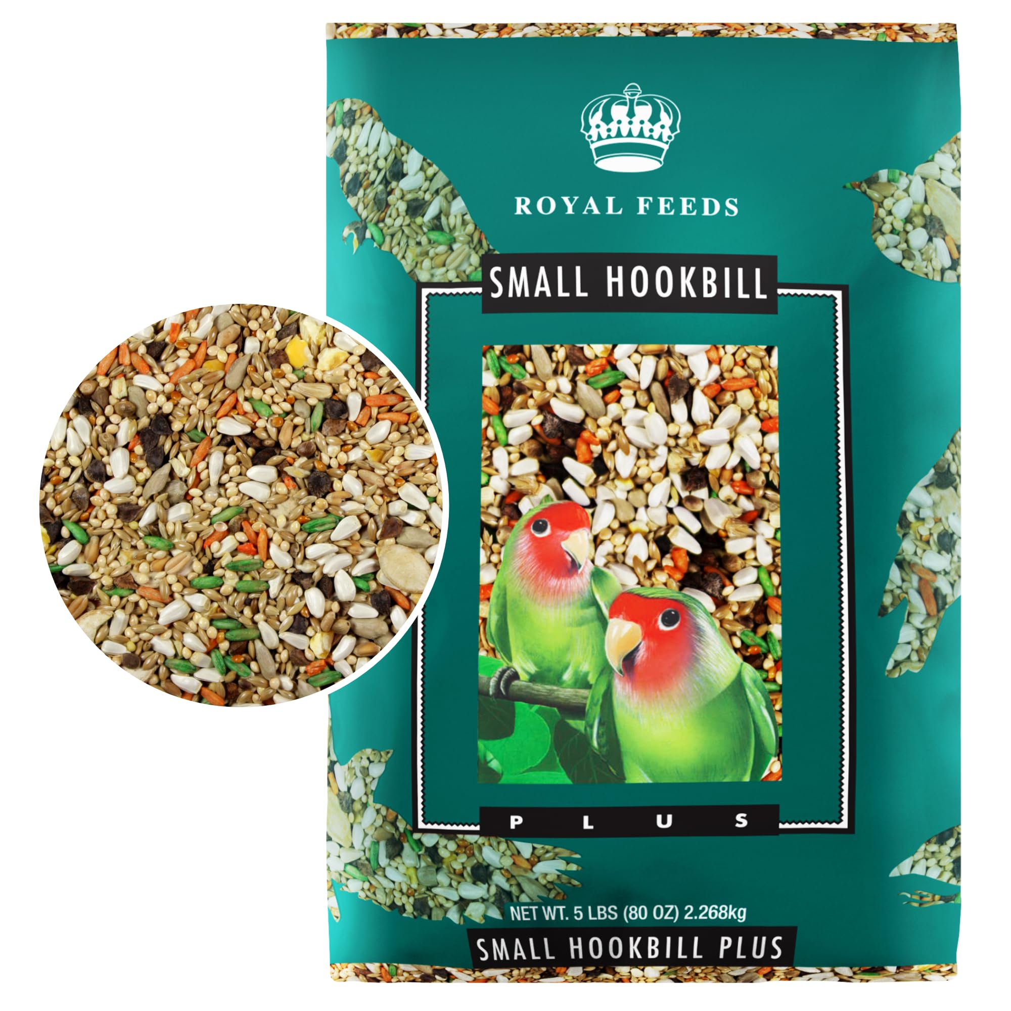 LEACH Small Hookbill Plus bolsa de 5 lb, mezcla premium para aves pequeñas, energía y digestión