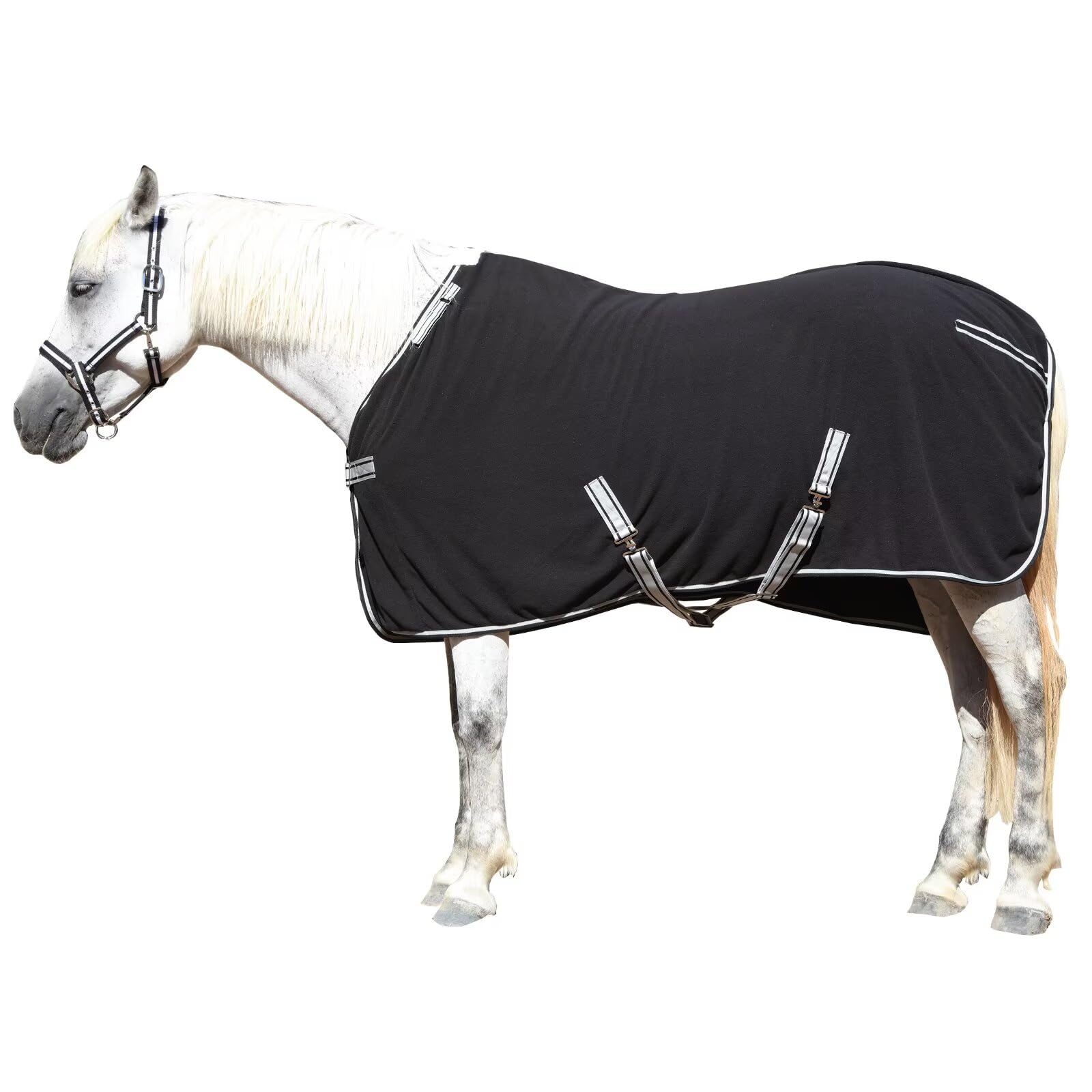 LEAFOREST manta polar para caballo, vista general, protege el pelaje y regula temperatura.
