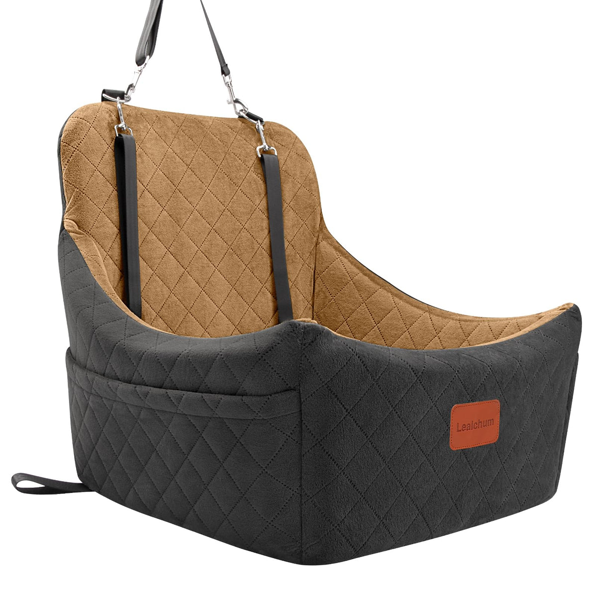 Asiento de coche Lealchum para perro mediano ofrece seguridad y confort en viajes.