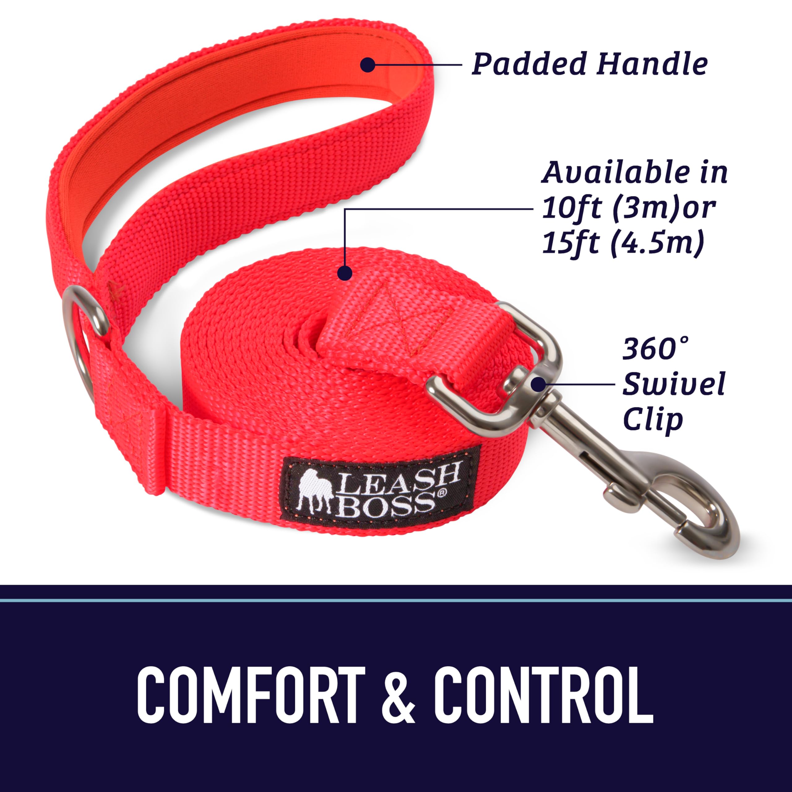 Leash Boss correa larga de 10 pies para libertad con control