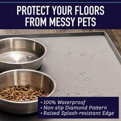 Leash Boss Tapis Silicone Antidérapant Diamant empêche les bols de glisser
