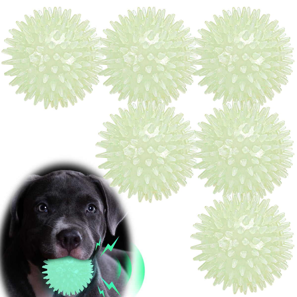 LECHONG bola luz nocturna para perro, juego seguro y visible en la oscuridad.