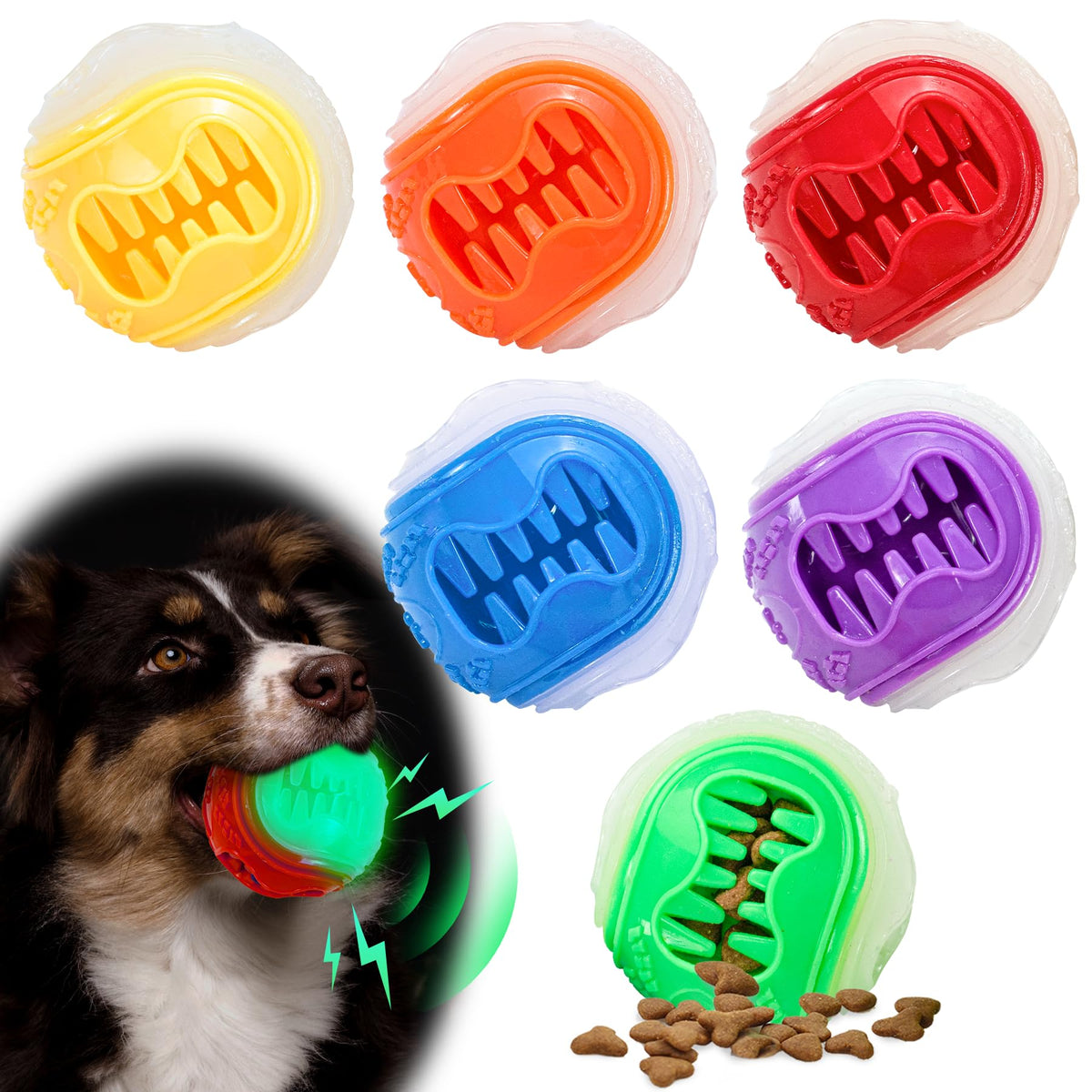 Bola LECHONG 3 en 1 en seis-pack, ideal para jugar y estimular la mente de tu perro