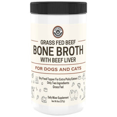 Left Coast Performance polvo caldo de huesos, ideal para realzar sabor en perros y gatos.