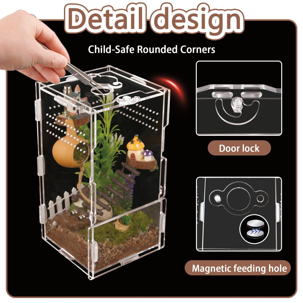 LEIZHENZI Hábitat multi-especies ideal para arañas, reptiles y otras criaturas
