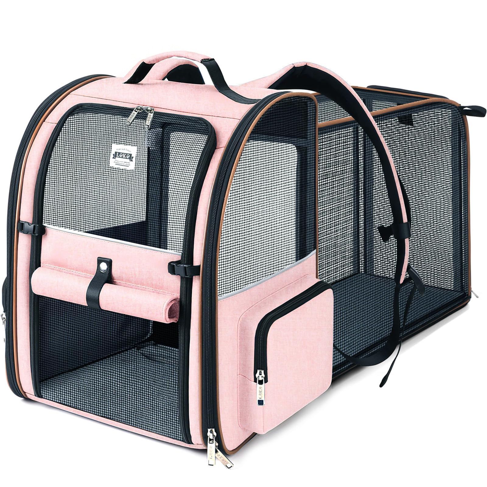 Lekebobor Mochila transportín expandible para mascotas, ideal para viajes y paseos.