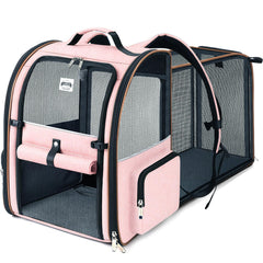 Lekebobor Mochila transportín expandible para mascotas, ideal para viajes y paseos.