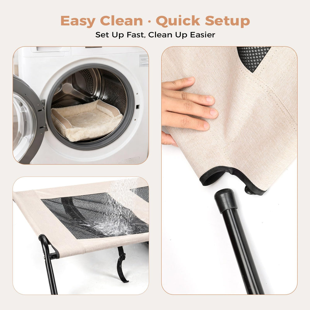 Lekereise montaje sencillo con clips y tubos de soporte.
