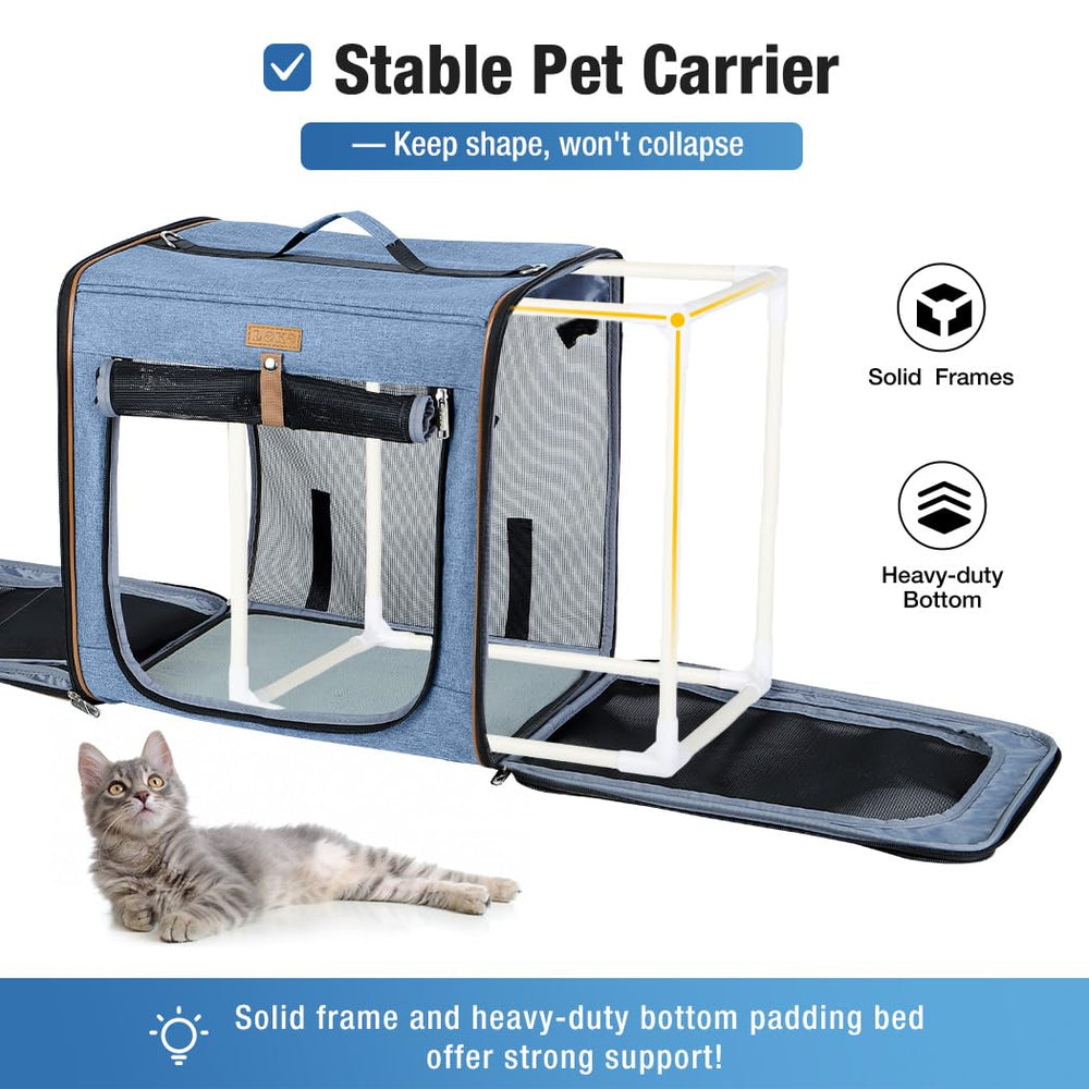Lekereise diseno 2-en-1 jaula patio juegos para gatos, flexibilidad durante viajes.