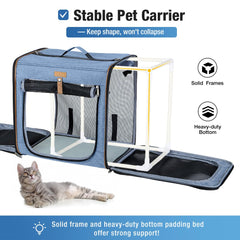 Lekereise diseno 2-en-1 jaula patio juegos para gatos, flexibilidad durante viajes.