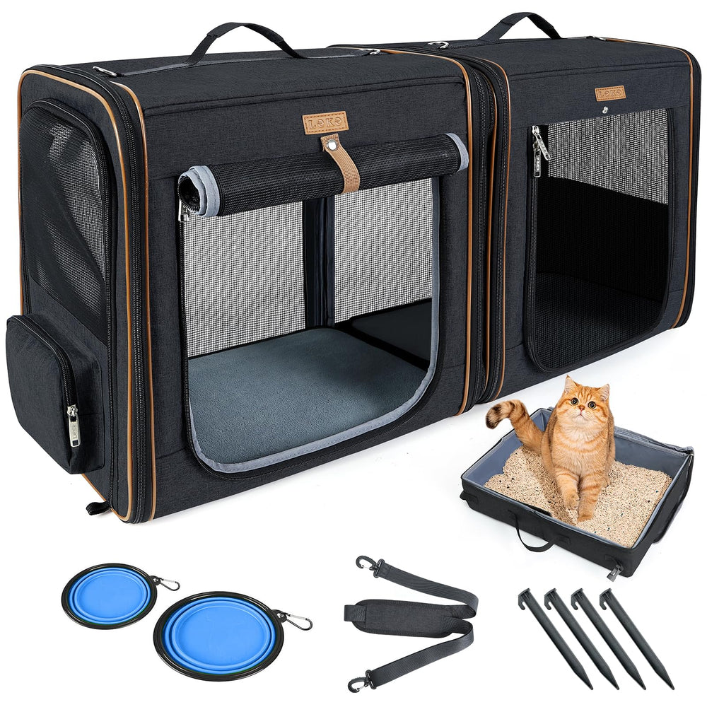 Lekereise transportín extragrande para dos gatos, ideal para viajar con dos felinos