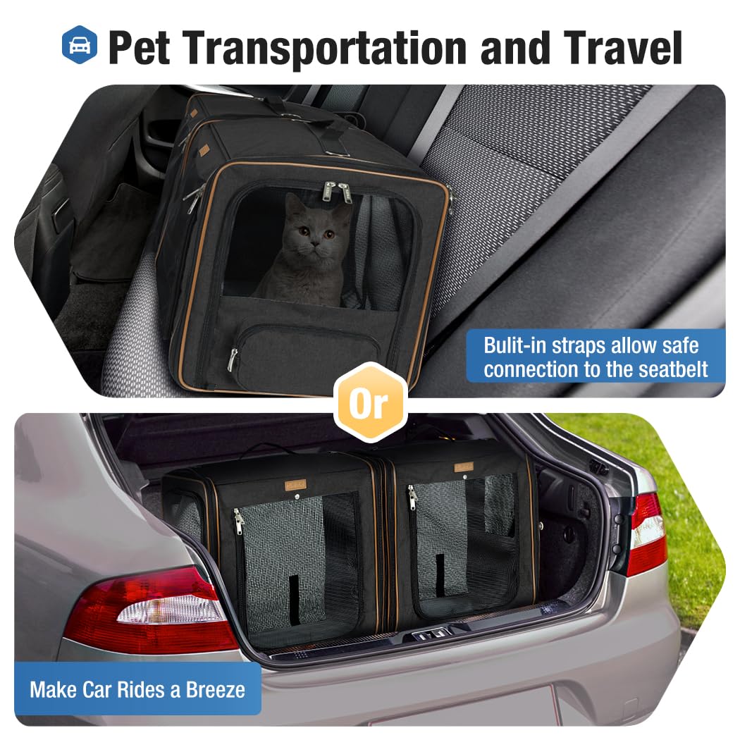 Lekereise transportín con ventanas laterales plegables para visibilidad y tranquilidad