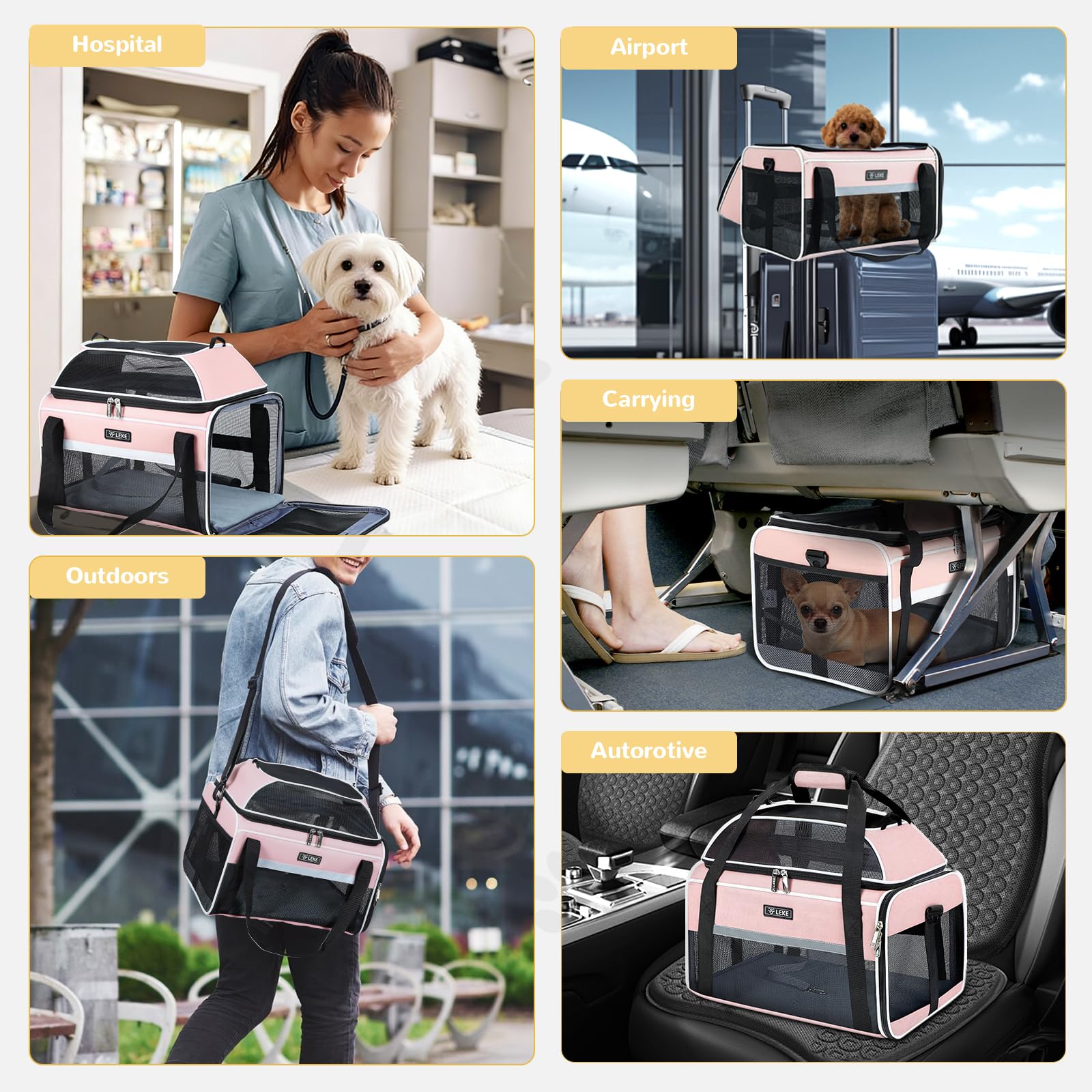 Lekereise transportín mascotas capacidad máxima de 15 libras.
